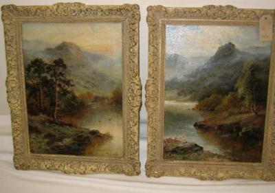 Appraisal: H K FOSTER Highland Scenes signed pair x framed