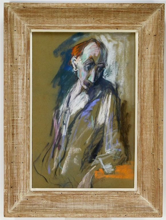 Appraisal: Arnold Hoffmann Impressionist Portrait Drawing United States Russia - Arnold