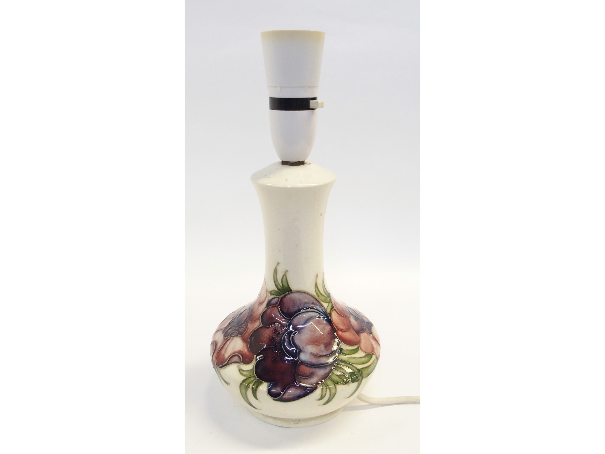 Appraisal: Moorcroft Pottery Anemone lamp base