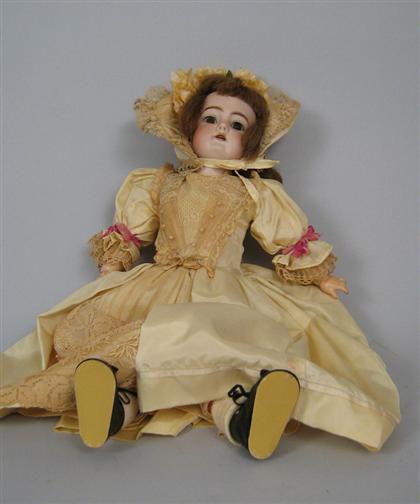 Appraisal: German bisque doll With bisque head open mouth and brown