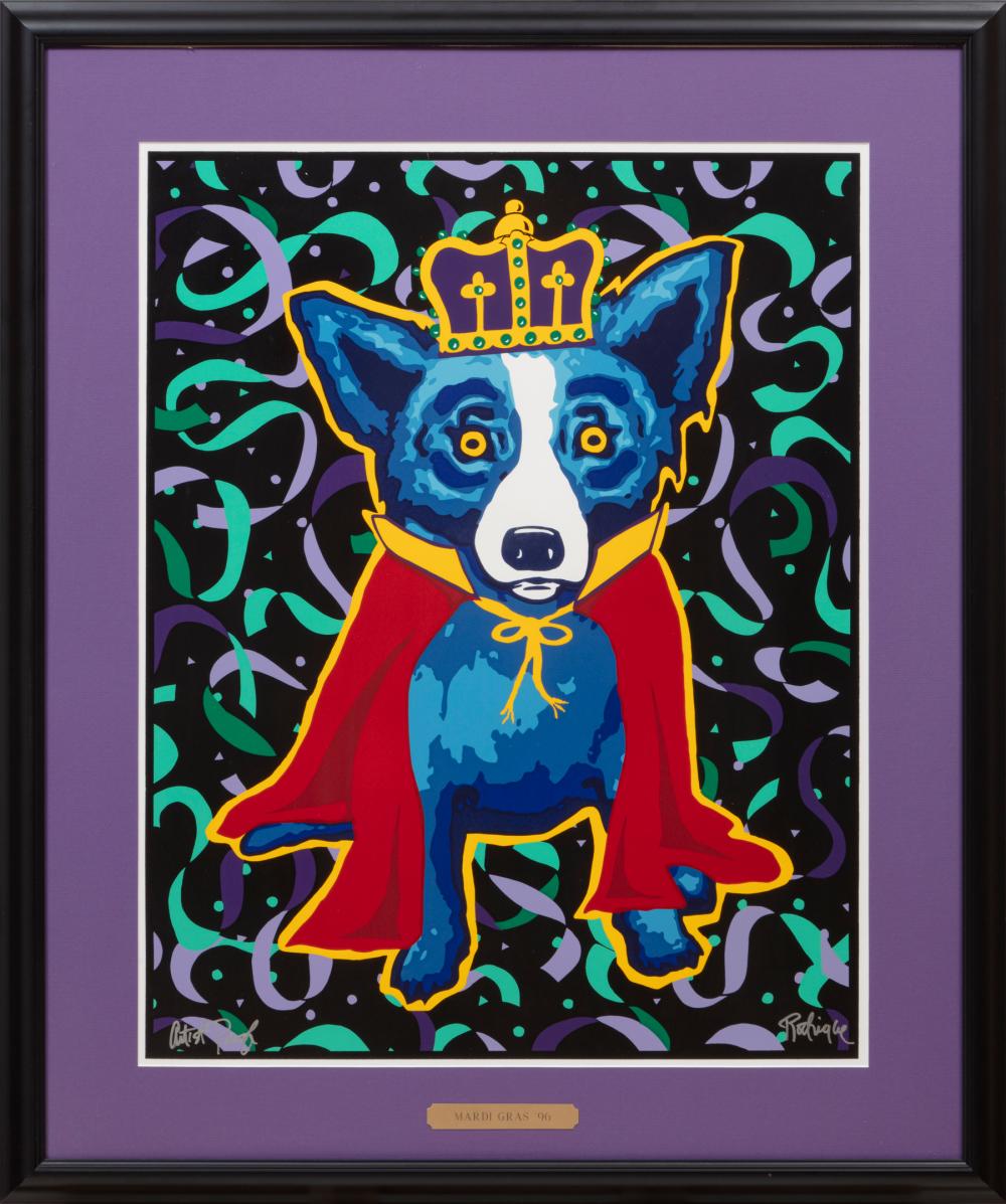 Appraisal: George Rodrigue American Louisiana - Mardi Gras ' Black silkscreen