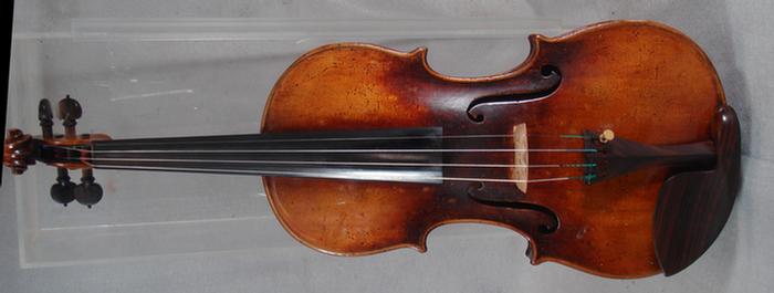 Appraisal: Full size violin with one-piece back labelled Joh Bapt Schweitzer