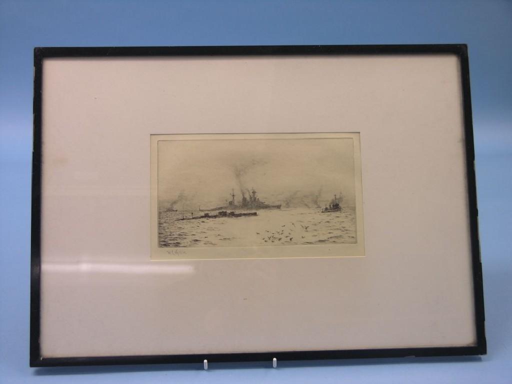 Appraisal: William Lionel Wyllie - artist's proof etching entitled verso HMS