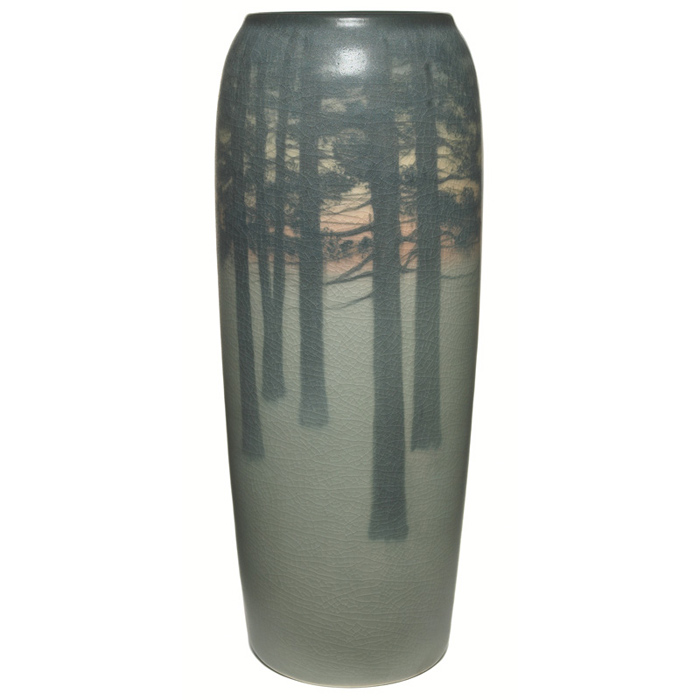 Appraisal: Nice Rookwood vase large cylindrical form in a Vellum glaze