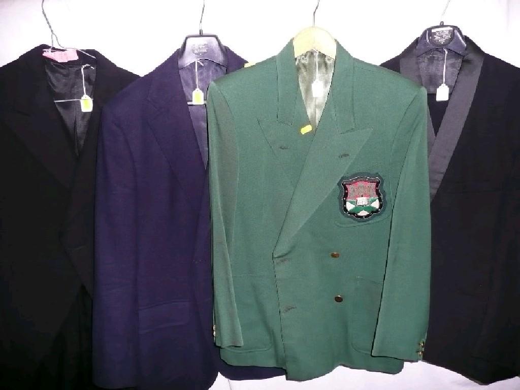 Appraisal: A Hardy Amies dinner suit a green blazer with badge