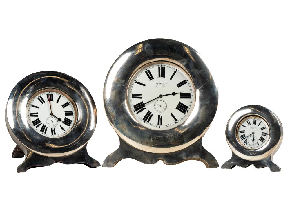 Appraisal: THREE POCKET WATCH DESK CLOCKSthe first signed to dial Finnigans