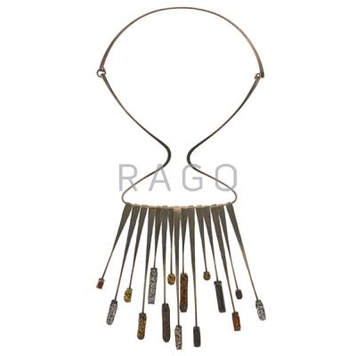 Appraisal: ELSA FREUND - Fringe necklace Eureka Springs AR s Silver