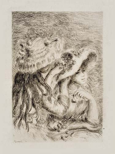 Appraisal: PIERRE-AUGUSTE RENOIR Le Chapeau pingl e planche Etching x mm