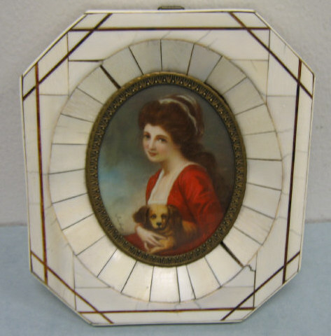 Appraisal: MINIATURE PORTRAIT OF LADY HAMILTON Painted on oval ivory as