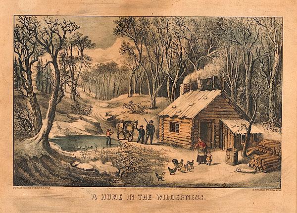 Appraisal: CURRIER IVES A HOME IN THE WILDERNESS AND WINTER MORNING