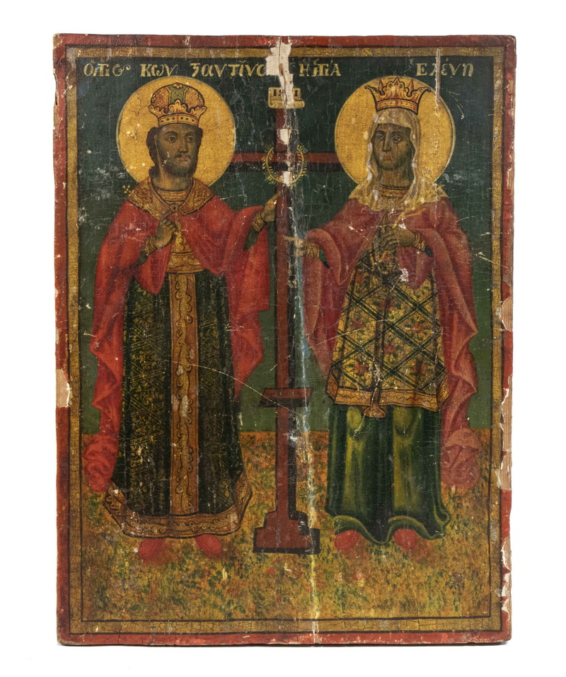 Appraisal: TH C RUSSIAN ICON Moscow School Male and Female Crowned