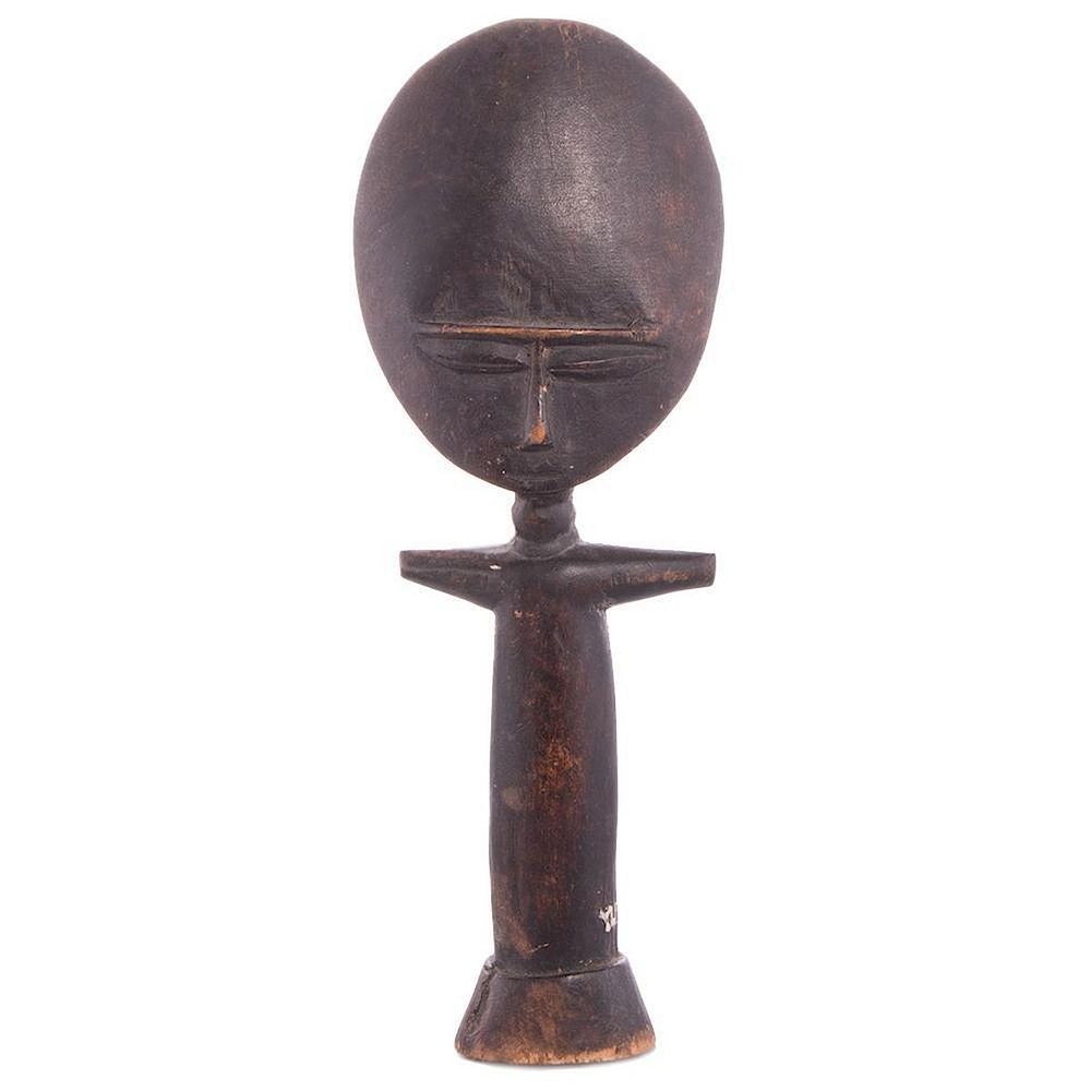 Appraisal: African Wood Sculpture African Wood Sculpture Height inches Width inches