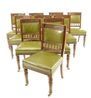 Appraisal: A set of ten late Victorian mahogany side chairs each