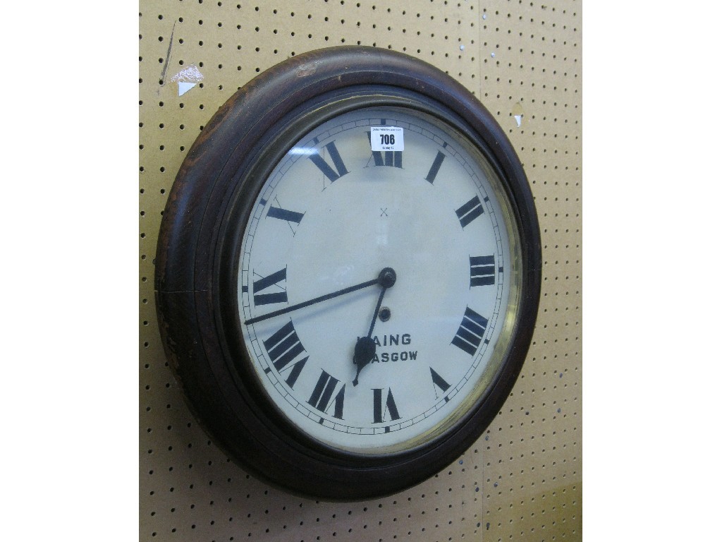 Appraisal: Circular wall clock - 'Laing Glasgow'