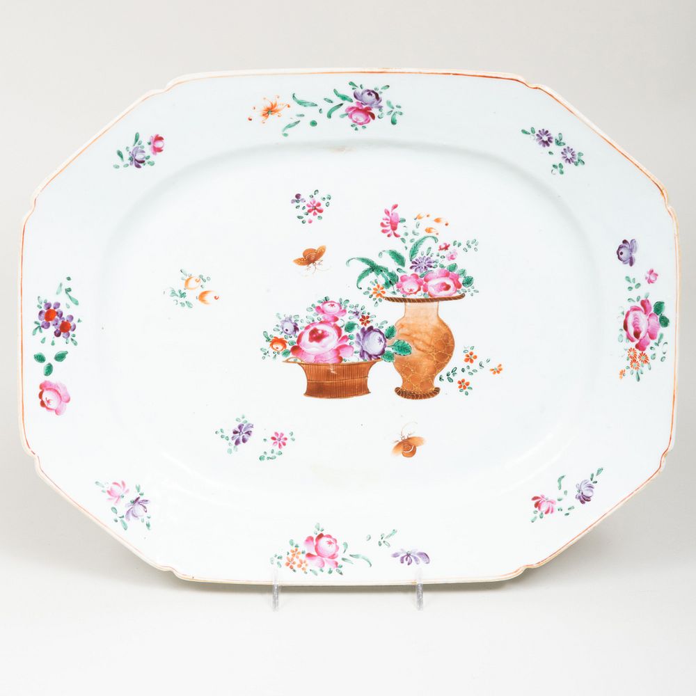 Appraisal: Chinese Export Famille Rose Porcelain Platter x in Condition Minor