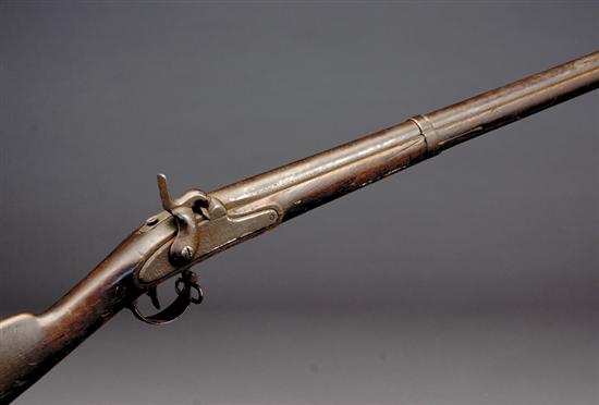 Appraisal: Harper's Ferry smooth-bore musket model three bands carving on stock