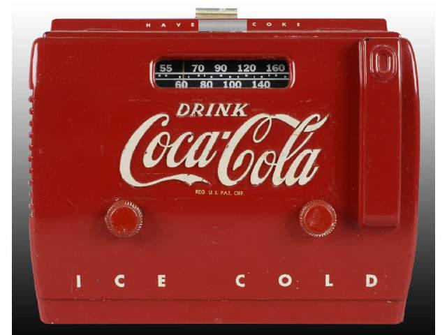 Appraisal: Coca-Cola Cooler Radio Description s Nice overall example Color loss