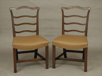 Appraisal: Pair of George III Mahogany Ladder-Back Side Chairs