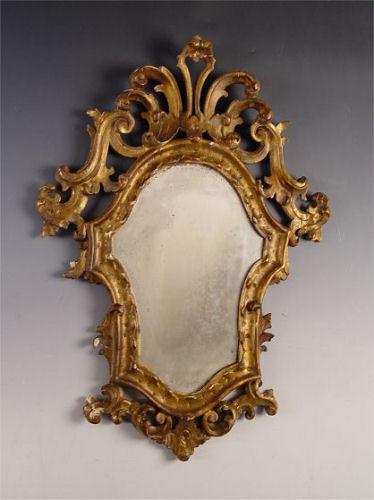 Appraisal: EARLY TH - TH C GILT WOOD MIRROR Acanthus leaf