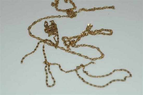 Appraisal: TWO CT GOLD FINE NECK CHAINS A F