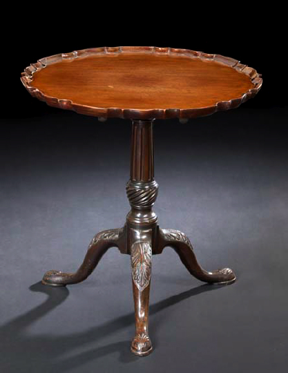 Appraisal: George III Mahogany Tripod Table fourth quarter th century the