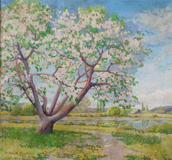 Appraisal: HILMA PAYNE American th century CHERRY BLOSSOM TREE signed and