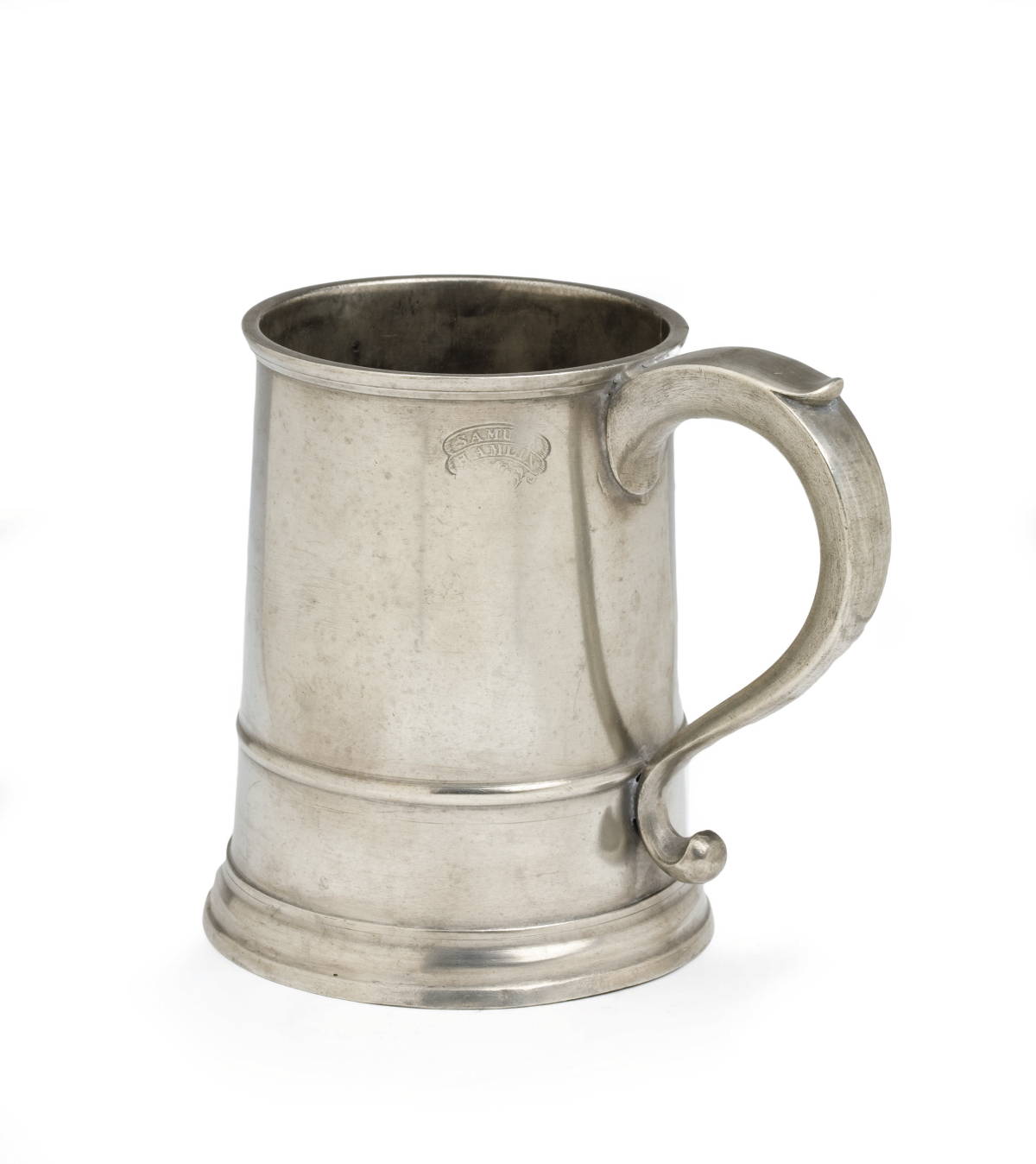 Appraisal: PEWTER MUG SAMUEL HAMLIN OR SAMUEL ELY HAMLIN PROVIDENCE RHODE