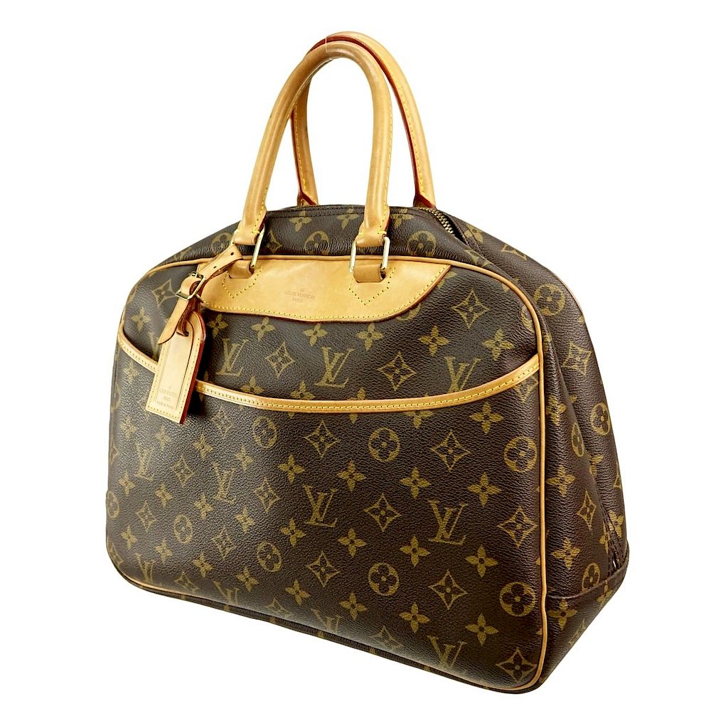 Appraisal: Louis Vuitton Brown Canvas Monogram Deauville Bag Louis Vuitton Brown