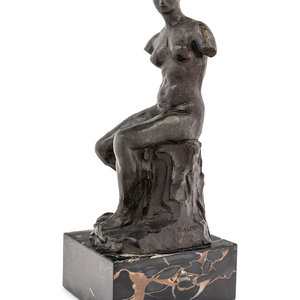 Appraisal: Aim -Jules Dalou French - Femme nue assise sans bras