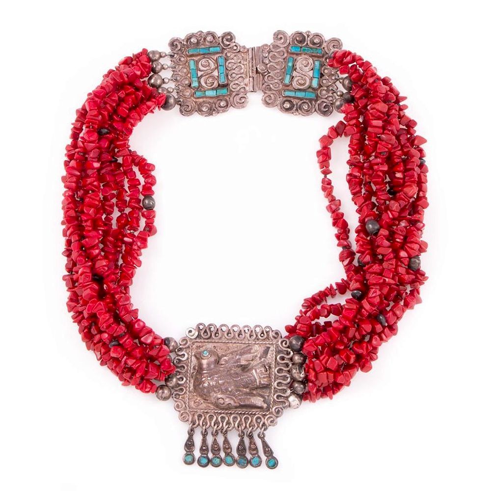 Appraisal: Ricardo Salas for MATL Mexico coral turquoise neckla Ricardo Salas