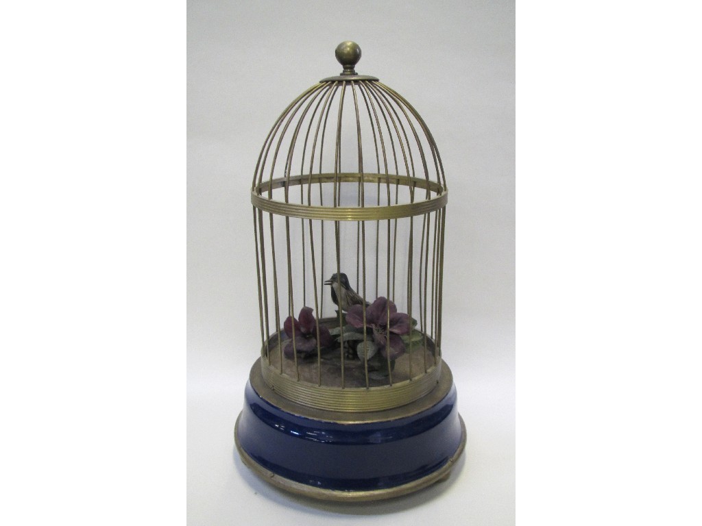 Appraisal: Mechanical musical bird in cage