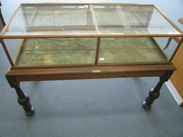 Appraisal: Antique Oak Display Case with base great size