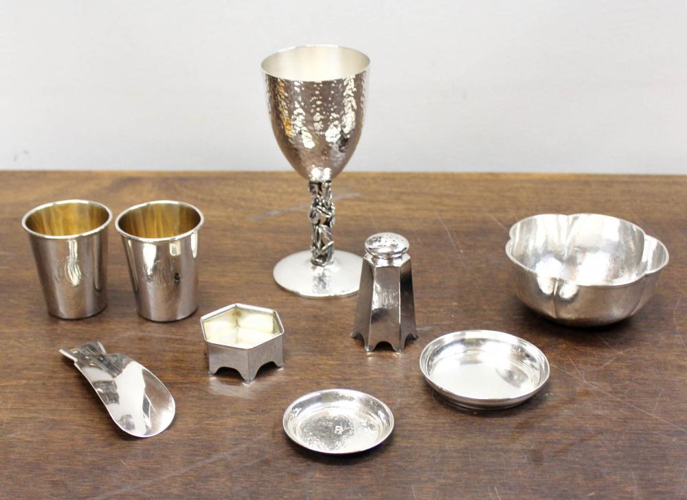 Appraisal: NINE PIECES OF ASSORTED STERLING SILVER comprised of goblet bowl