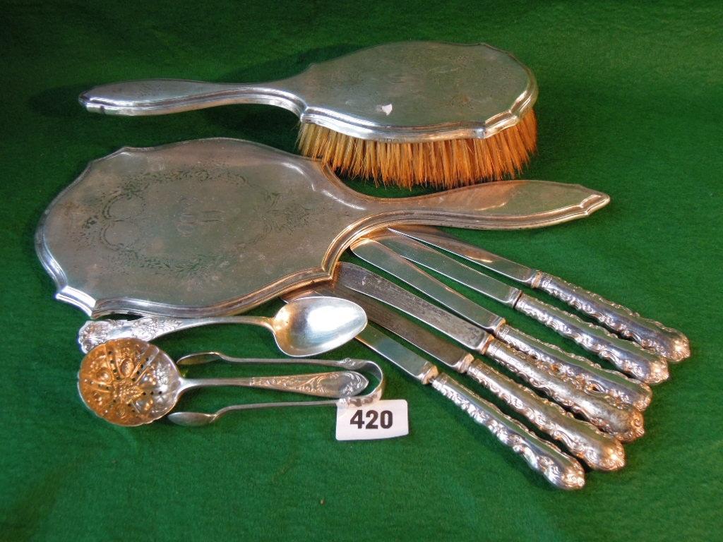 Appraisal: A mixed lot of silver flatware including six butter knives