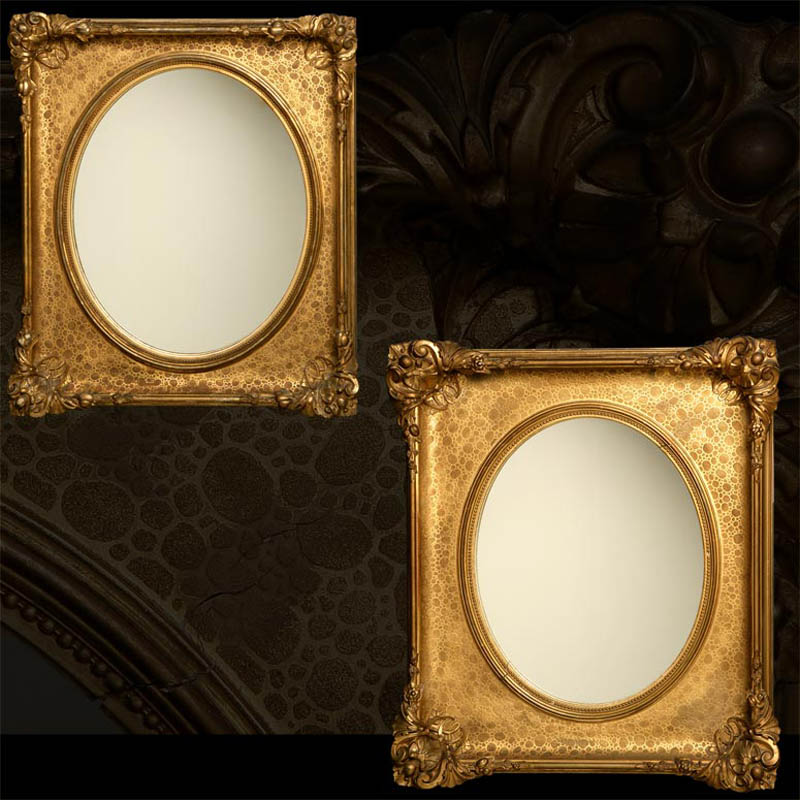 Appraisal: A near pair of Victorian portrait frame mirrors A near