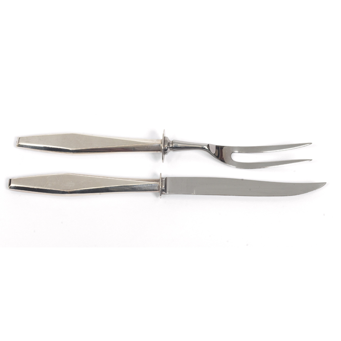 Appraisal: Gio Ponti Diamond carving set by Reed Barton carving knife