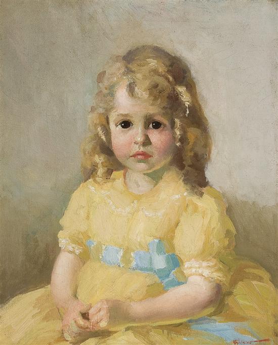 Appraisal: M WILKINS American th Century Little Girl in a Yellow