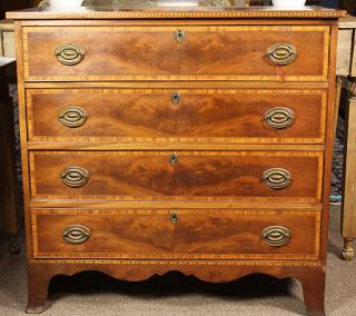 Appraisal: American Hepplewhite inlaid chest early th century having a rectangular