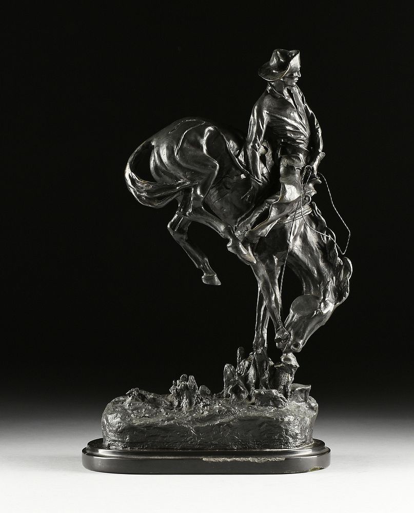 Appraisal: after FREDERIC REMINGTON American - A BRONZE SCULPTURE The Outlaw