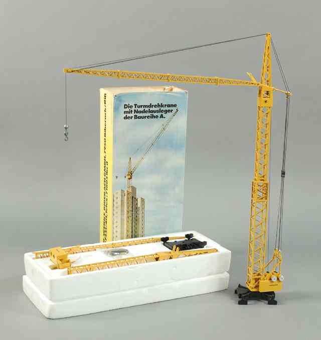 Appraisal: TWO GESCHA DIECAST SCALE MODEL TOWER CRANES one assembled ''