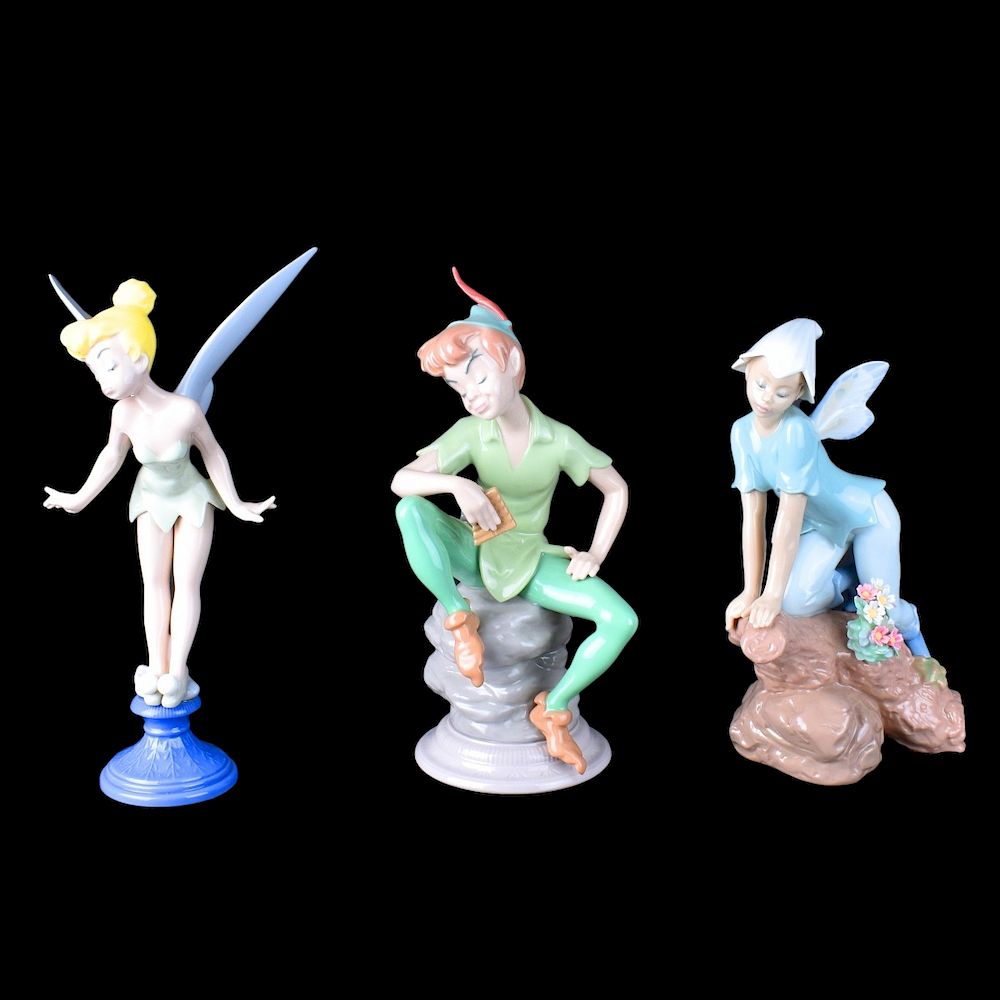 Appraisal: Three Lladro Figurines Three Lladro figurines Lot includes Peter Pan