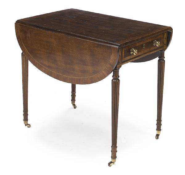 Appraisal: A Regency style drop leaf side table height in width