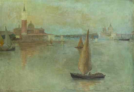 Appraisal: Artist Unknown th century Venice oil on canvas signed illegibly