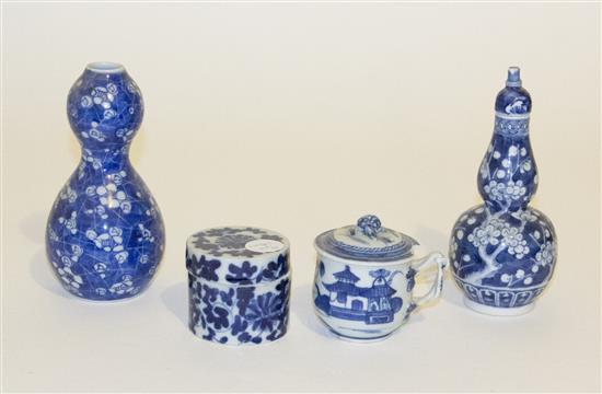 Appraisal: Sale Lot A Group of Four Blue and White Decorated