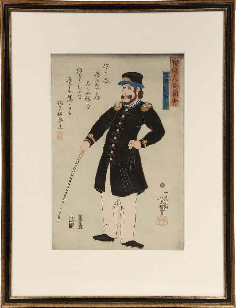 Appraisal: JAPANESE COLOR WOODBLOCK PRINT- 'An American' from 'People of the