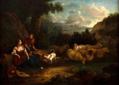 Appraisal: After Nicolaes Berchem Dutch - Shepherd and Shepherdess beneath a