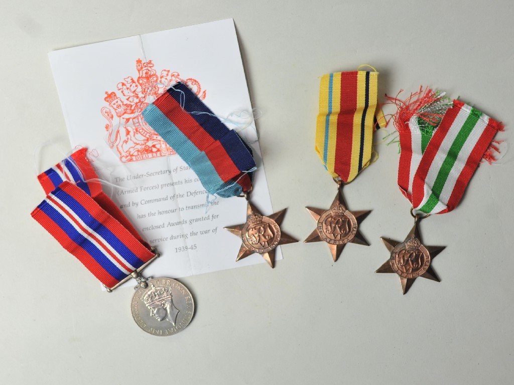 Appraisal: WWII war medal and three stars