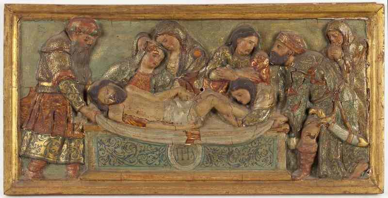 Appraisal: Italian Polychrome Wall Panel of Christ th century carved and