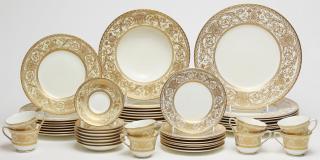 Appraisal: Royal Worcester English Gilt Porcelain Service Eight each dinner dessert