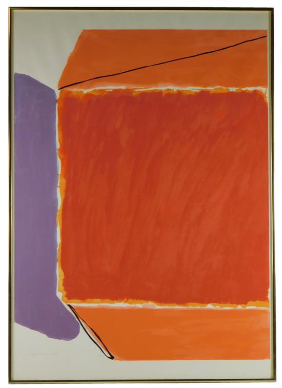 Appraisal: Jose Guerrero Spanish - silkscreen in orange and lavender pencil